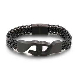 Bransoleta Męska Cross Hook Titanium Z Dodatkami