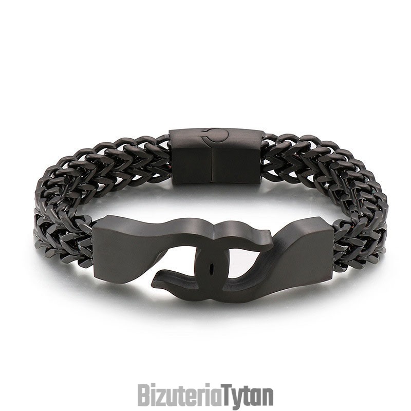 Bransoleta Męska Cross Hook Titanium Z Dodatkami