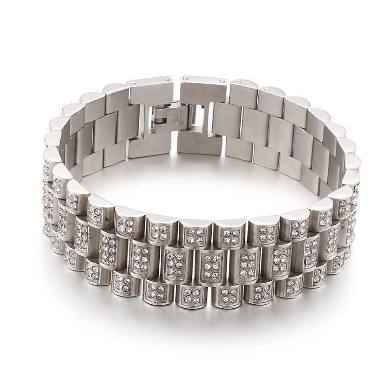 Bransoleta Męska American Hiphop Tank Diamond Titanium Hip Hop Bransoleta Męska American Hiphop Tank Diamond Titanium Hip Hop