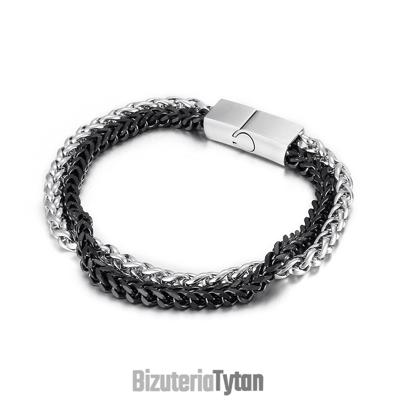Modna, Elegancka Męska Dwuwarstwowa Bransoletka Z Tytanu Modna, Elegancka Męska Dwuwarstwowa Bransoletka Z Tytanu