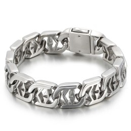 Bransoleta Męska Z Tytanu W Stylu Cross Hollow Chic
