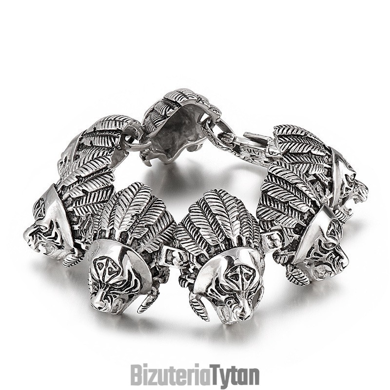 Bransoletka Cool General Warrior Head Titanium Dla Mężczyzn Bransoletka Cool General Warrior Head Titanium Dla Mężczyzn