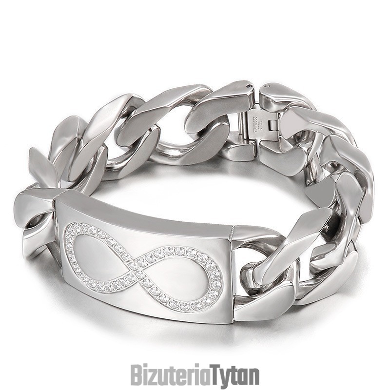 Elegancki Styl 8 Słów Z Diamentami Męskie Bransoletki Tytanowe Elegancki Styl 8 Słów Z Diamentami Męskie Bransoletki Tytanowe