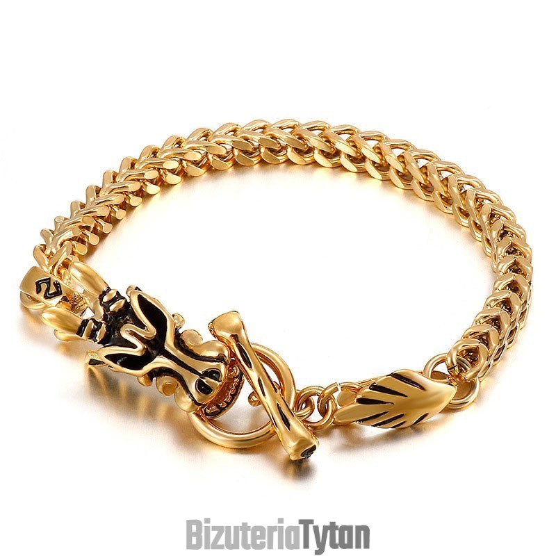 Bransoletka Z Tytanu Fashion Street Dragon Head Bransoletka Z Tytanu Fashion Street Dragon Head