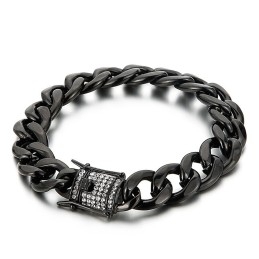 Bransoletka Biker Chain With Diamond Dragon Beard Buckle