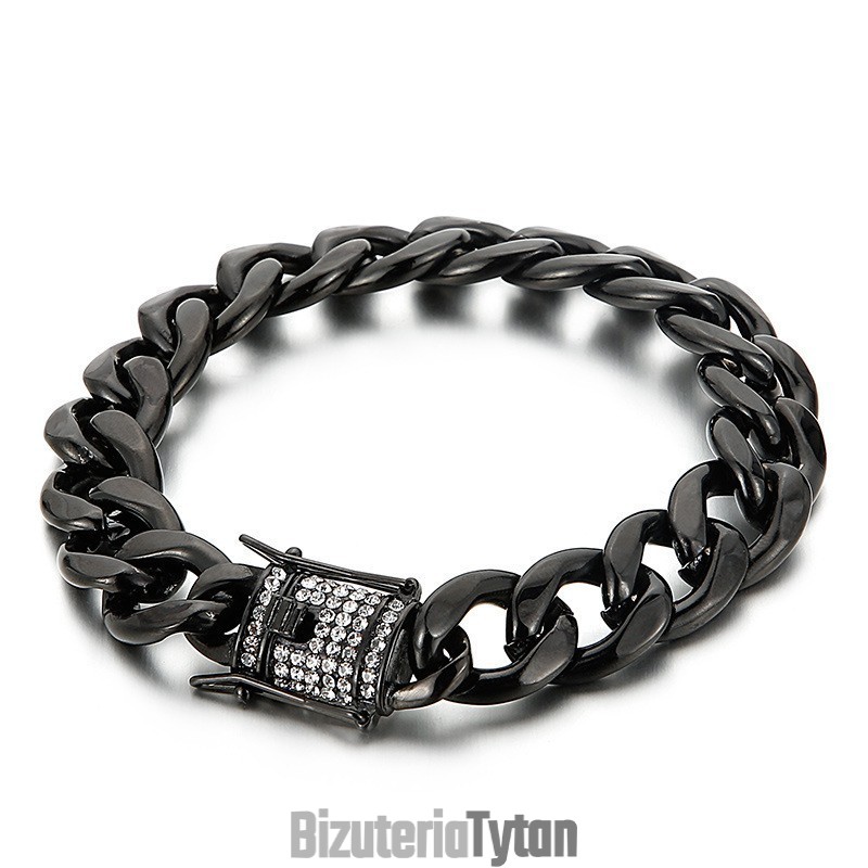 Bransoletka Biker Chain With Diamond Dragon Beard Buckle
