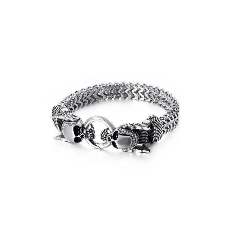 Eleganckie Męskie Bransoletki Z Diamentową Czaszką