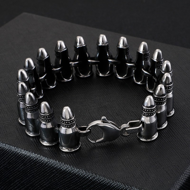 Eleganckie, Gotyckie Akcesoria Rockowe, Męskie Bransoletki Bullet