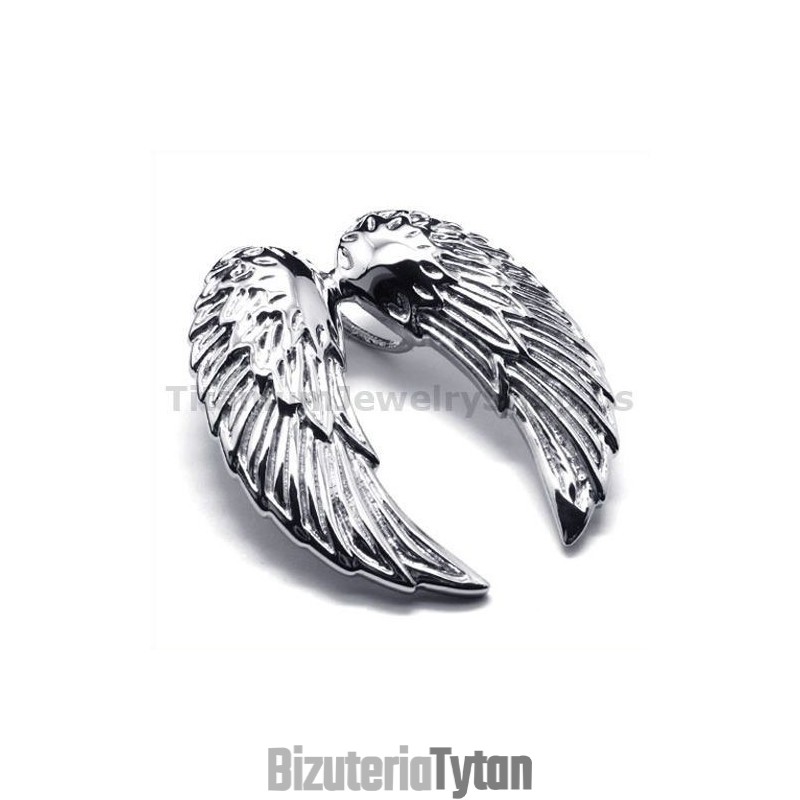 Wisiorek Z Tytanu Angel Wings - Darmowy Łańcuszek