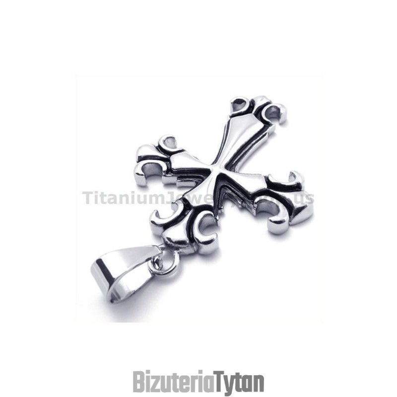 Wisiorek Vintage Cross Titanium - Darmowy Łańcuszek