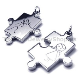 Puzzle Tytanowe Miłośnicy Wisiorki-Bezpłatne Łańcuszki