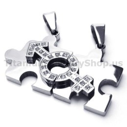 Puzzle Tytanowe Zawieszki Dla Miłośników Z Łańcuszkami Bez Diamentów