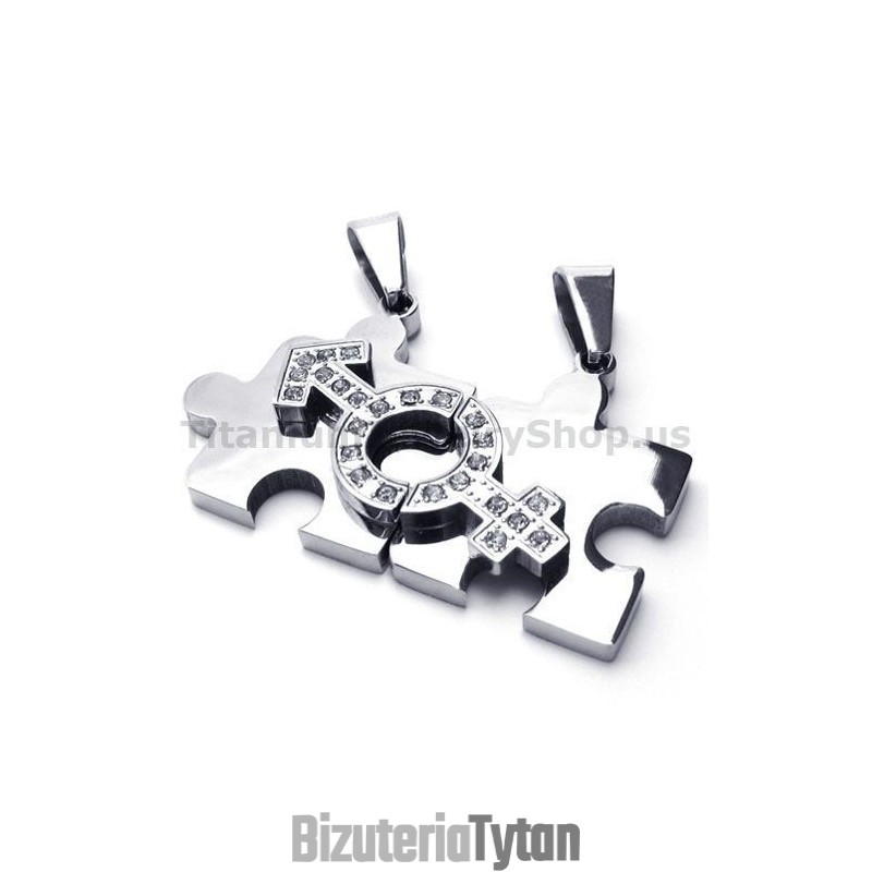 Puzzle Tytanowe Zawieszki Dla Miłośników Z Łańcuszkami Bez Diamentów Puzzle Tytanowe Zawieszki Dla Miłośników Z Łańcuszkami Bez Diamentów