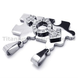 Puzzle Tytanowe Zawieszki Dla Miłośników Z Łańcuszkami Bez Diamentów