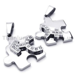 Puzzle Tytanowe Zawieszki Dla Miłośników Z Łańcuszkami Bez Diamentów