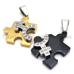 Puzzle Tytanowe Zawieszki Dla Miłośników Z Łańcuszkami Bez Diamentów