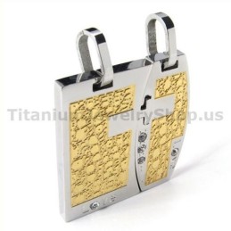Love Gloden Titanium Lovers Wisiorki Z Łańcuszkami Bez Diamentów