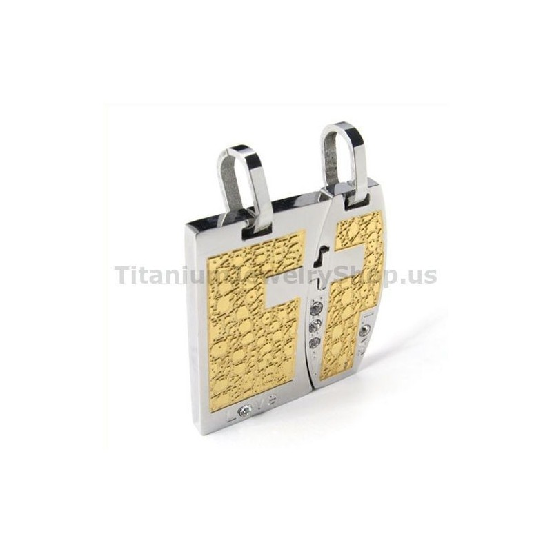 Love Gloden Titanium Lovers Wisiorki Z Łańcuszkami Bez Diamentów