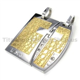 Love Gloden Titanium Lovers Wisiorki Z Łańcuszkami Bez Diamentów