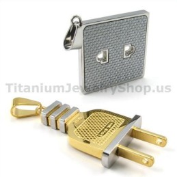 Gniazdo I Wtyczka Gloden Titanium Lovers Wisiorki-Bezpłatne Łańcuszki