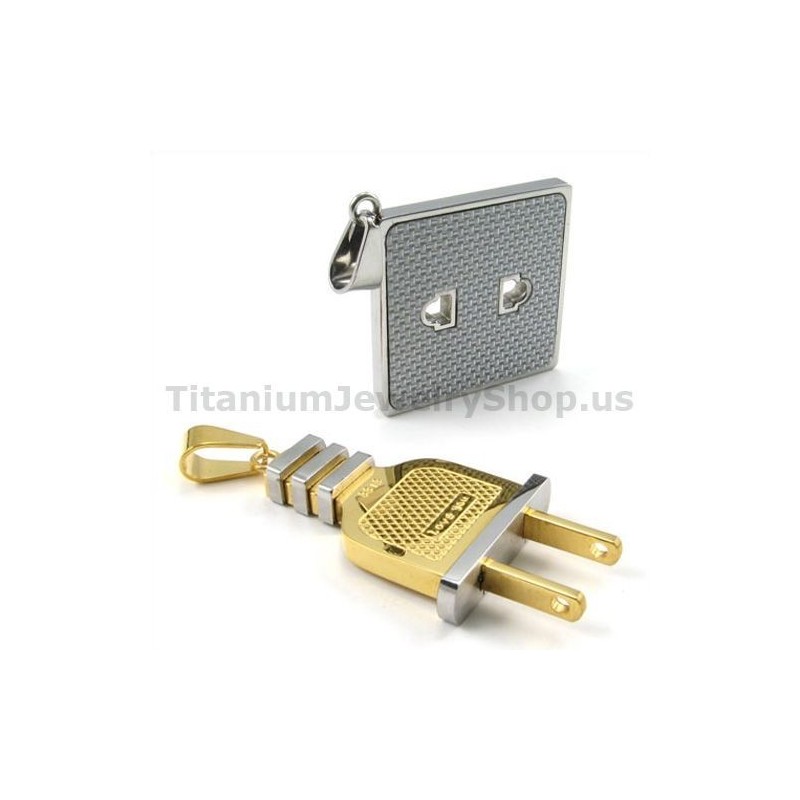 Gniazdo I Wtyczka Gloden Titanium Lovers Wisiorki-Bezpłatne Łańcuszki