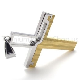 Nowy Wisiorek Duotone Hollowed Cross Titanium
