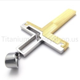 Nowy Wisiorek Duotone Hollowed Cross Titanium