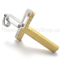 Nowy Wisiorek Duotone Hollowed Cross Titanium