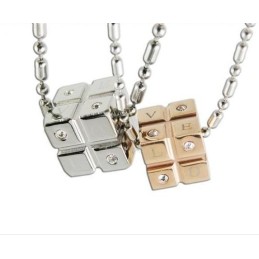 1 Para Wisiorków Dla Par Z Czystego Tytanu Rubik Cube