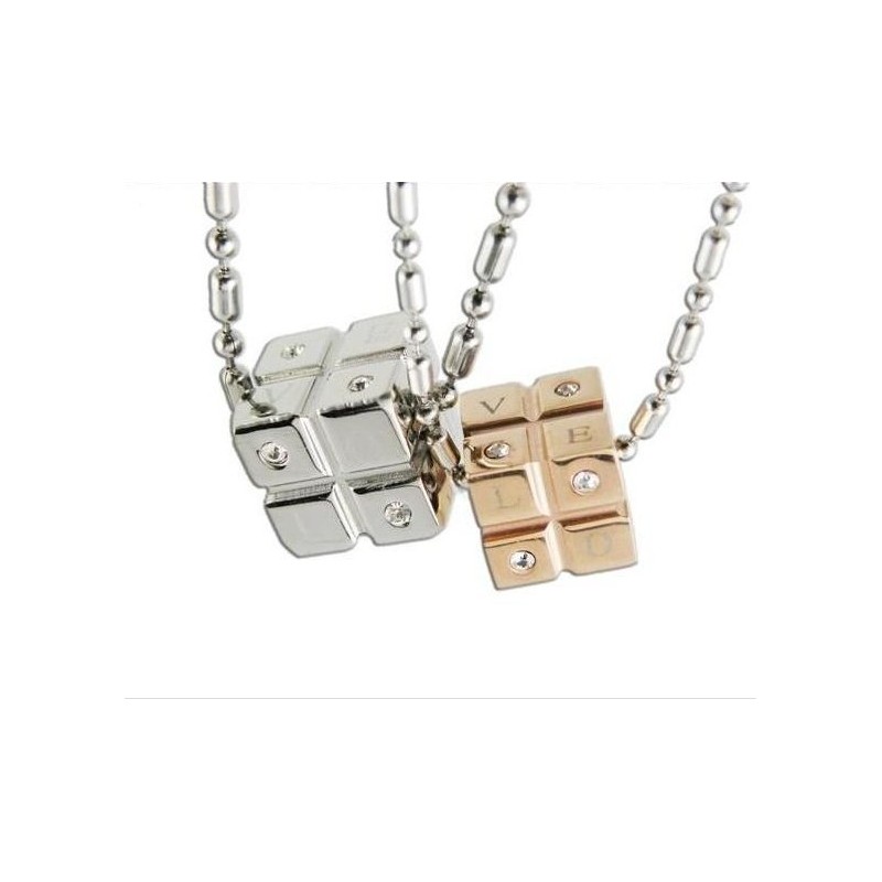 1 Para Wisiorków Dla Par Z Czystego Tytanu Rubik Cube