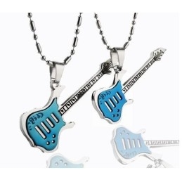 1 Para Naszyjników Dla Par Z Czystego Tytanu Z Wisiorkami Gitarowymi