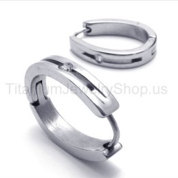 Srebrne Kolczyki Smart Titanium Z Diamentami