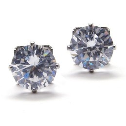 Kolczyki Z Tytanu Z Wkładką Diamentową