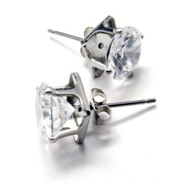 Kolczyki Z Tytanu Z Wkładką Diamentową