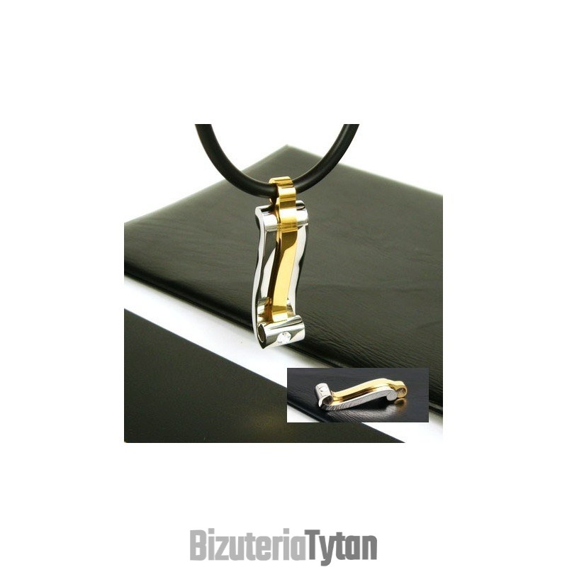 Cool Man Strip Gemstone Naszyjnik Wisiorek Ze Stali Tytanowej Cool Man Strip Gemstone Naszyjnik Wisiorek Ze Stali Tytanowej