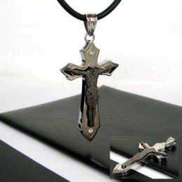 Wisiorek Ze Stali Tytanowej Juses Cross Man (Łańcuszek Gratis)