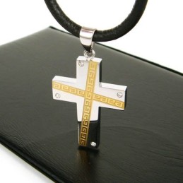 Cool Man Cross Gemstone-Pure Titanium Pendant