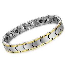 Bransoleta Z Ogniwami Pszenicy Ze Srebra Wolframowego Z Powłoką 18K Gold C933