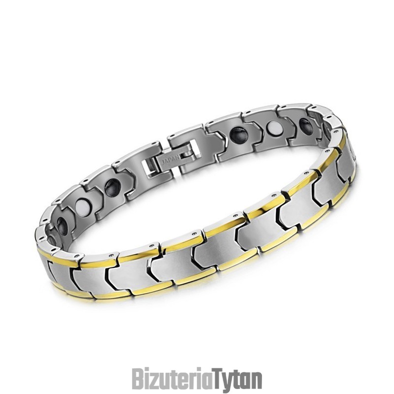 Bransoleta Z Ogniwami Pszenicy Ze Srebra Wolframowego Z Powłoką 18K Gold C933