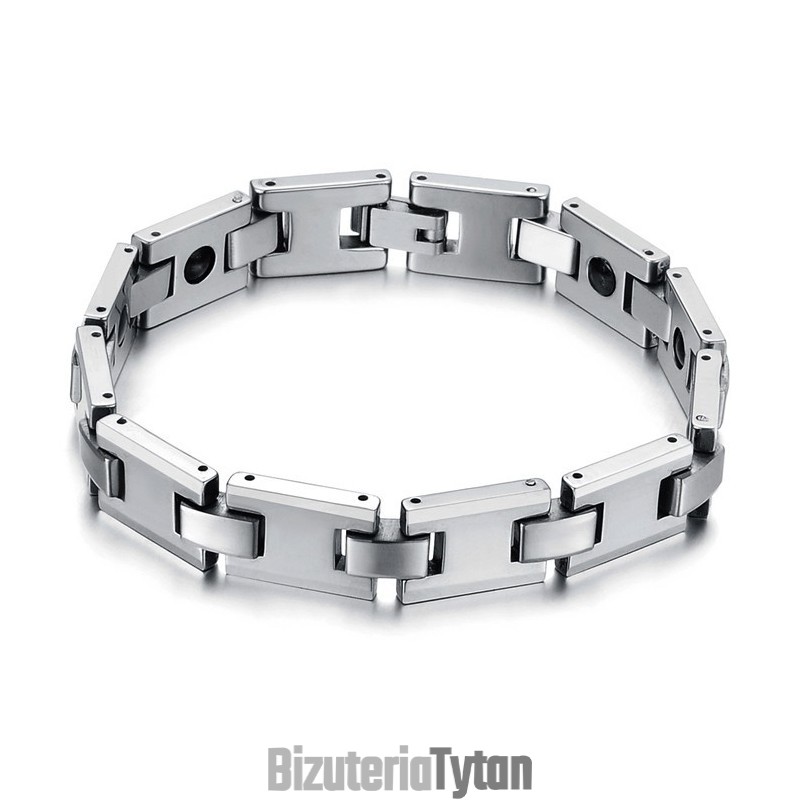 Bransoletka Magnetyczna H-Link Ze Srebra Wolframowego C748 Bransoletka Magnetyczna H-Link Ze Srebra Wolframowego C748