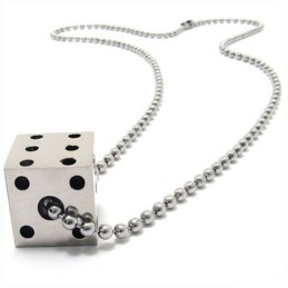 Cool Man Solid Dice Czysty Tytanowy Naszyjnik Z Wisiorkiem