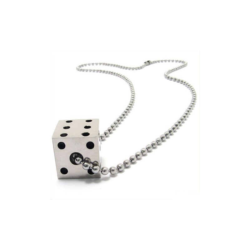Cool Man Solid Dice Czysty Tytanowy Naszyjnik Z Wisiorkiem Cool Man Solid Dice Czysty Tytanowy Naszyjnik Z Wisiorkiem