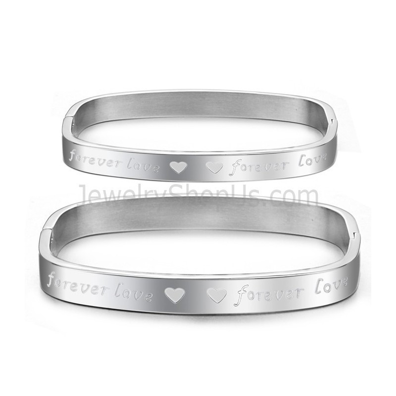 Bransoletki Dla Par Z Kwadratowym Wzorem Tatanium „Foreverlove” C865 Bransoletki Dla Par Z Kwadratowym Wzorem Tatanium „Foreverlove” C865