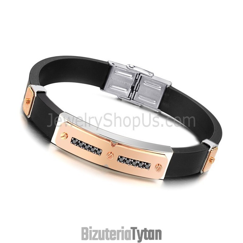 Bransoletka Męska Z Tytanu Z Silikonem, Energia Magnetyczna, Zdrowie C703 Bransoletka Męska Z Tytanu Z Silikonem, Energia Magnetyczna, Zdrowie C703