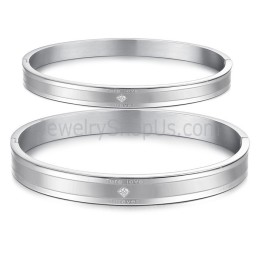 Bransoletki Dla Par Z Tatanium "Ture Love Forever" Z Kryształkami C861