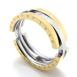 Pierścionek Puzzle Gold Titanium