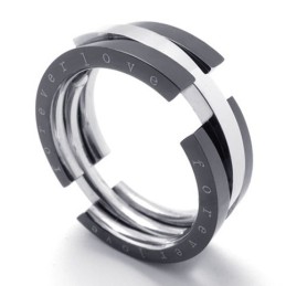 Pierścień Puzzle Black Titanium