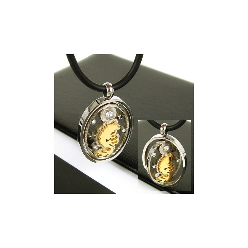 Naszyjnik Z Wisiorkiem Man Spinner Gold Wolf Gmestone-Pure Titanium Naszyjnik Z Wisiorkiem Man Spinner Gold Wolf Gmestone-Pure Titanium