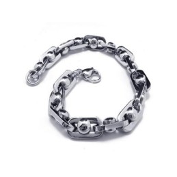 Bransoletka Męska Chłopięca Charm Silver Pure Titanium Chain