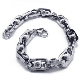 Bransoletka Męska Chłopięca Charm Silver Pure Titanium Chain